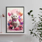 White Cat With Bow 5D DIY Butterfly Diamond Painting Kit