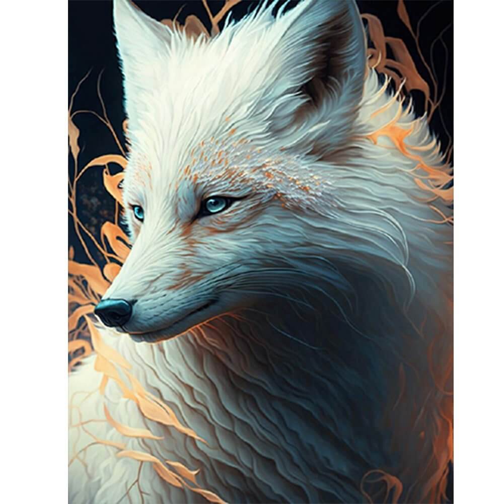 5D DIY Diamond painting - Full Round / Square - White Fox