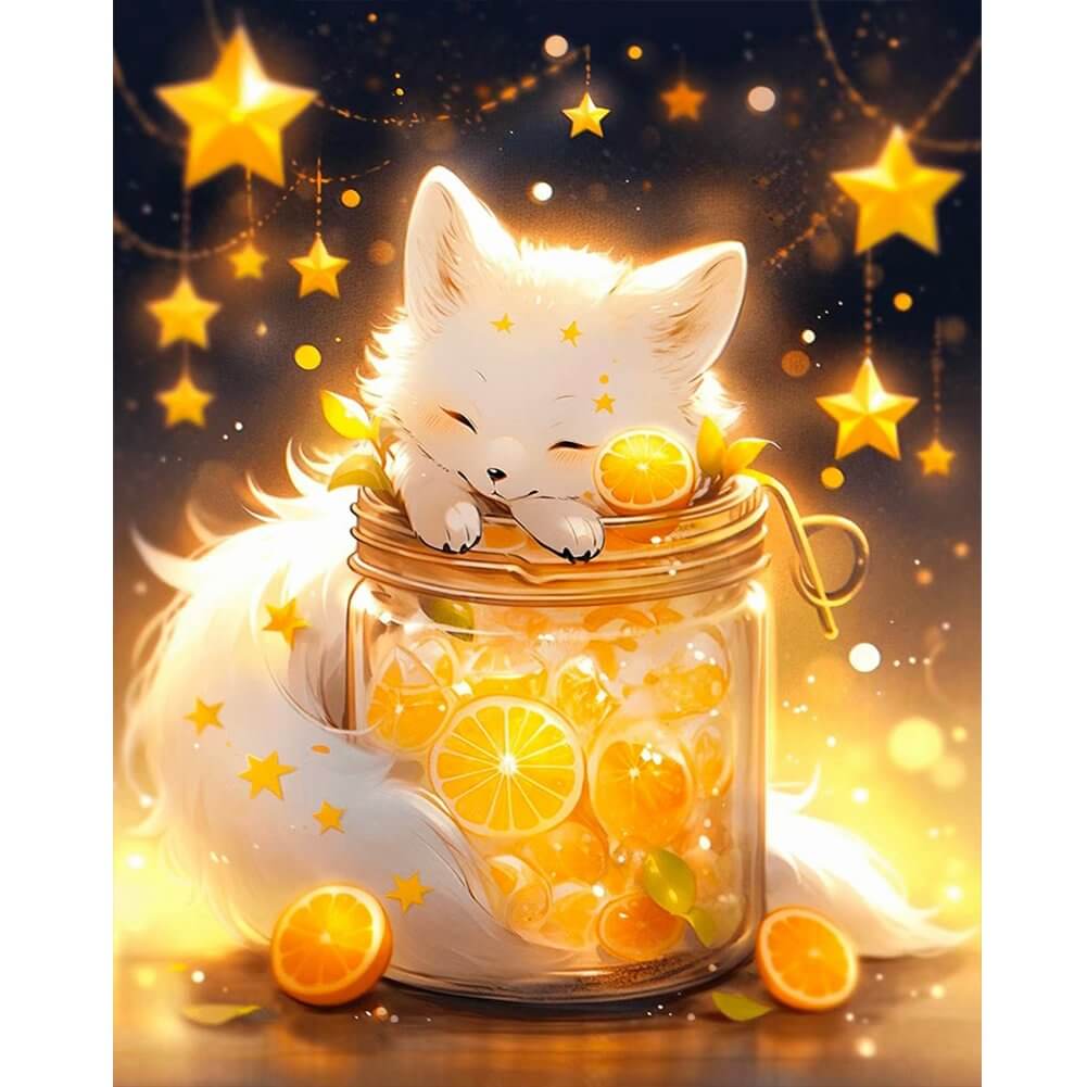 5D DIY Diamond Painting Kit - Full Round / Square - White Fox