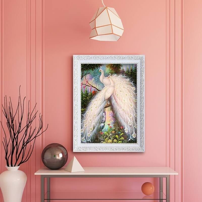 white peacock diamond painting kit