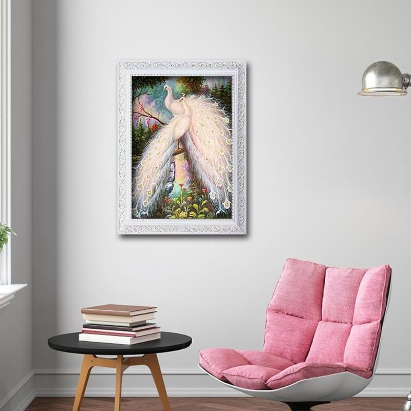 white peacock diamond painting kit