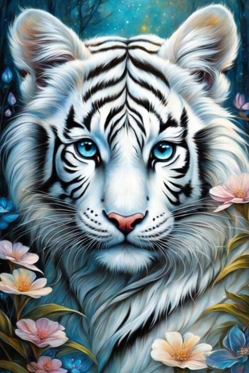 White Tiger 5D DIY Diamond Painting