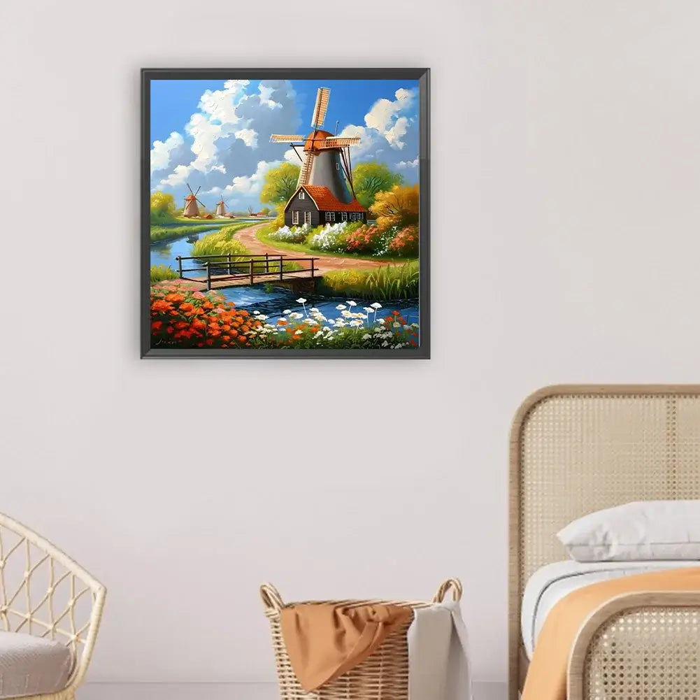 Countryside Windmill Diamond Painting Kit