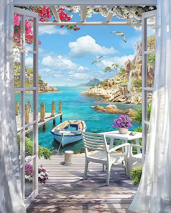  Window Landscape 5D DIY Diamond Painting