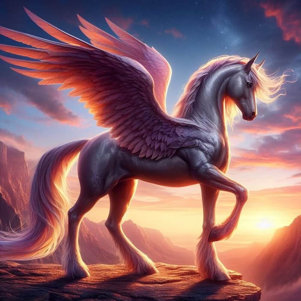 5D DIY Diamond Painting Kit - Full Round / Square - Winged Horse