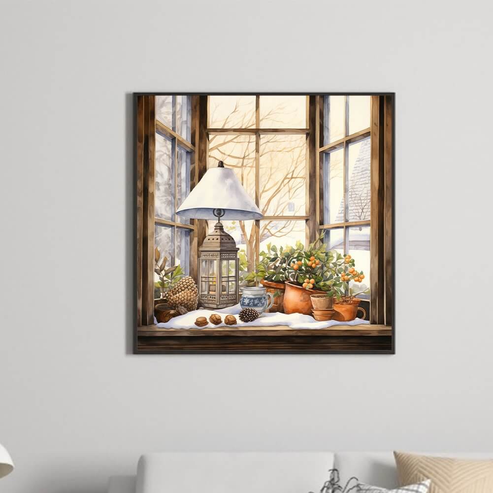 5D DIY Diamond Painting - Full Round / Square - Winter Window B