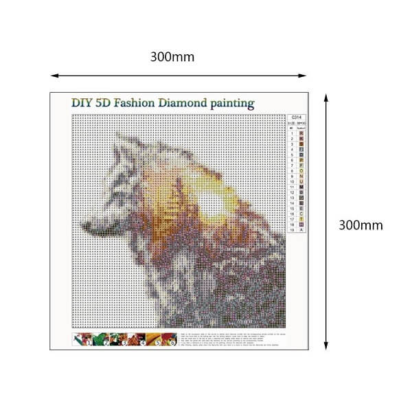 Novelty Wolf 5D Diamond Painting Canvas Size