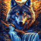 DIY Diamond Painting Kit - Full Round / Square - Wolf And Waterfall