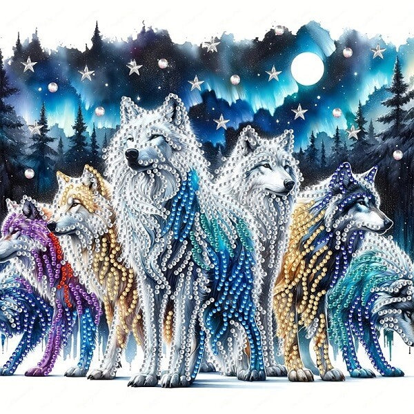 DIY Wolf Crystal Rhinestone Diamond Painting Kit