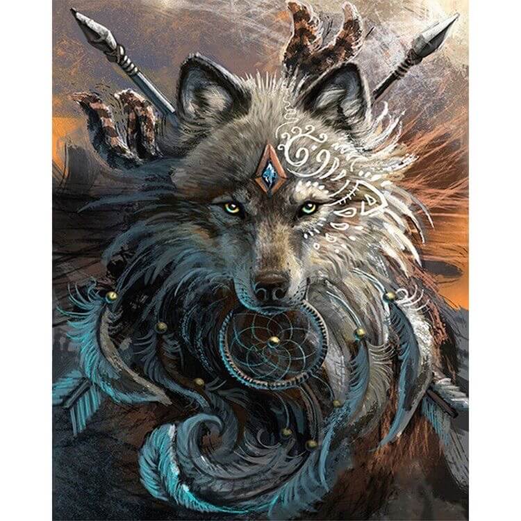 wolf warrior 5d diamond painting kit