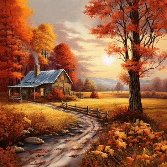 5D DIY Diamond Painting Kit - Full Round / Square - Woodland House