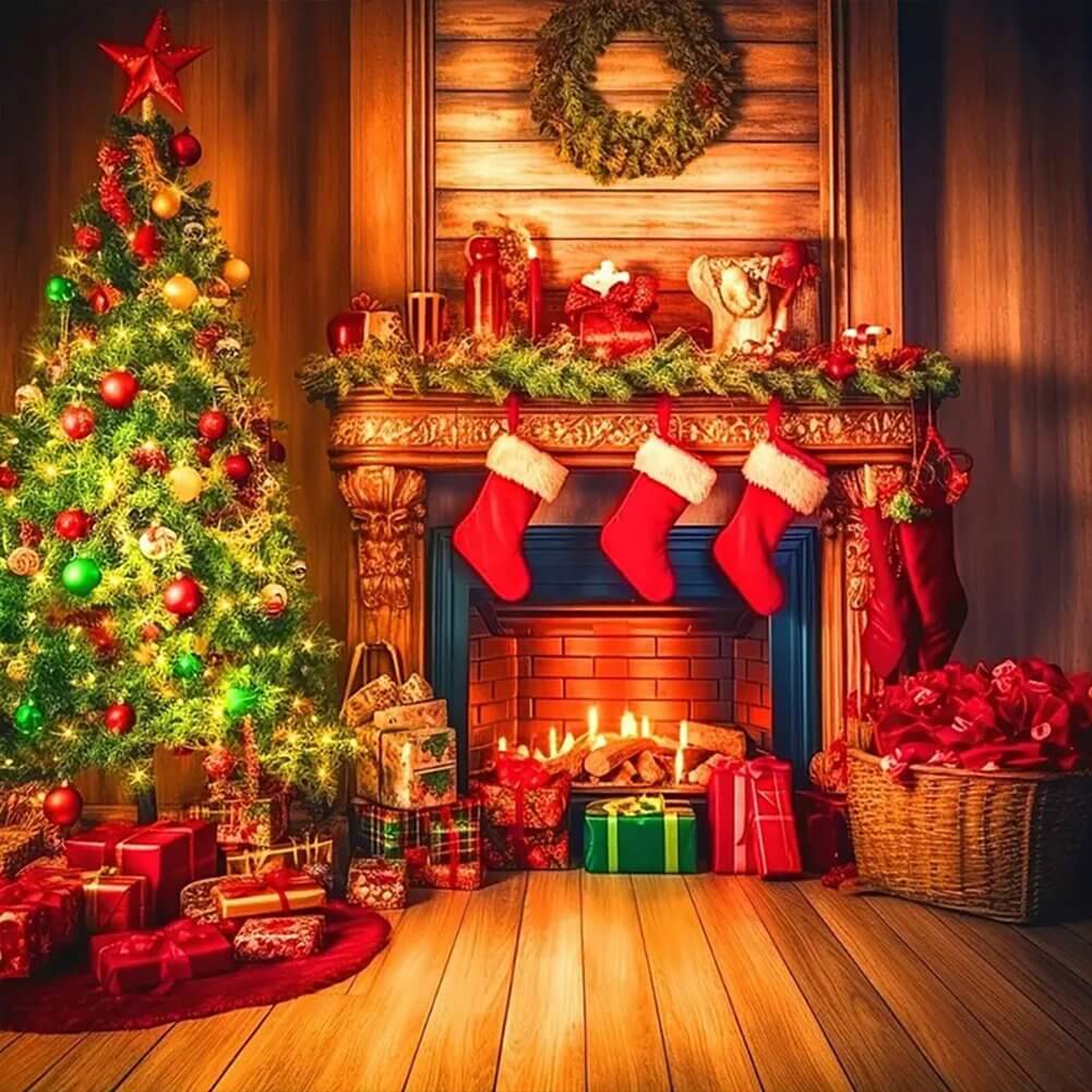 Xmas Fireplace 5D DIY Diamond Painting Kit