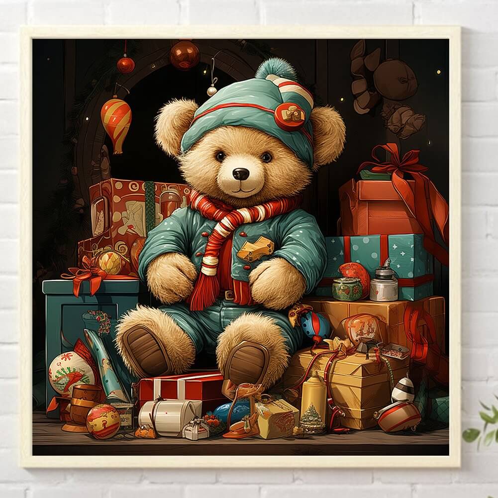 5D DIY Diamond Painting Kit - Full Round / Square - Xmas Gift Bear