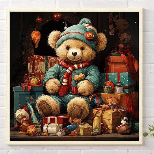5D DIY Diamond Painting Kit - Full Round / Square - Xmas Gift Bear