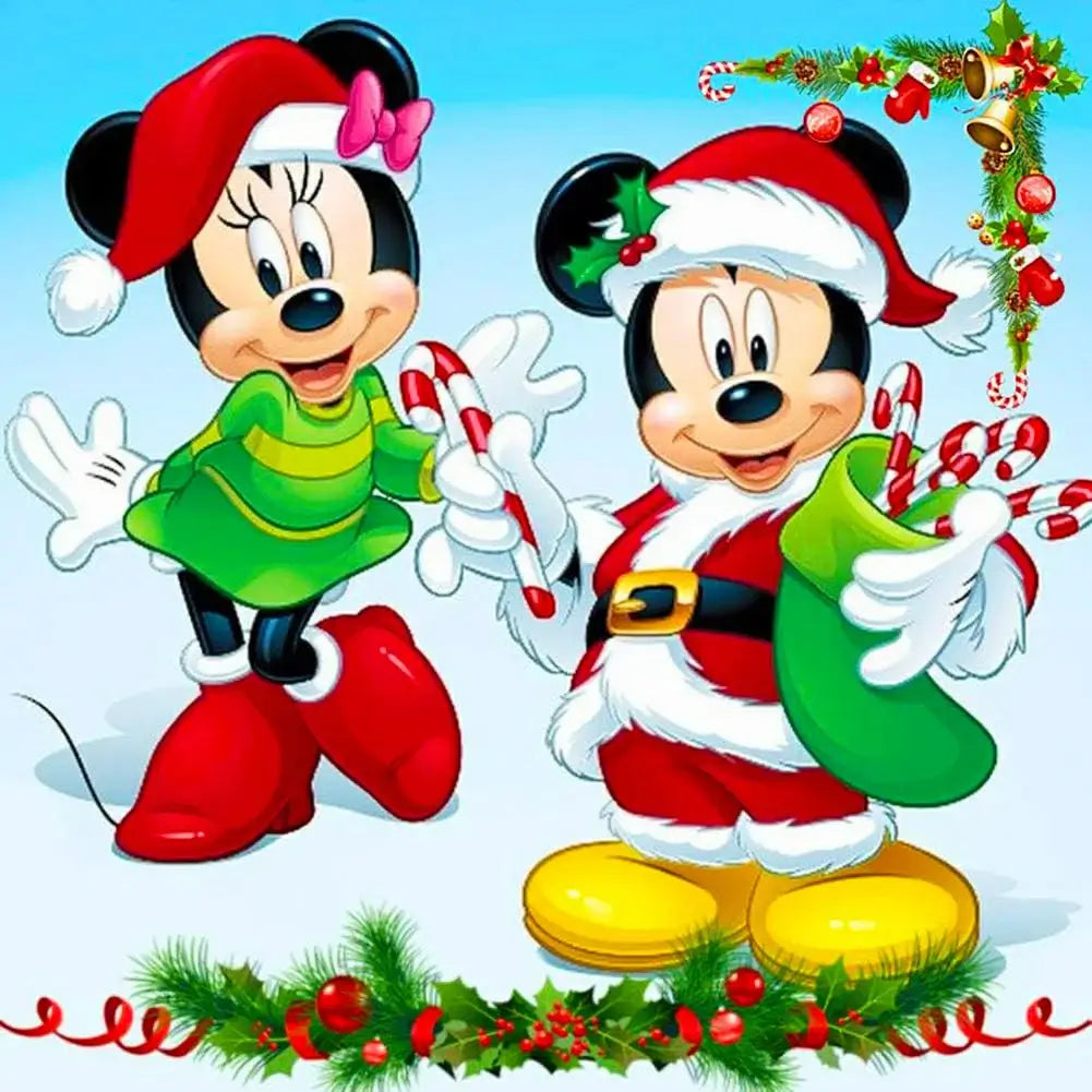 5D DIY Diamond Painting - Full Round / Square - Xmas Mickey Minnie