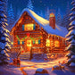 5D DIY Diamond Painting Kit - Full Round / Square - Xmas Snowy House
